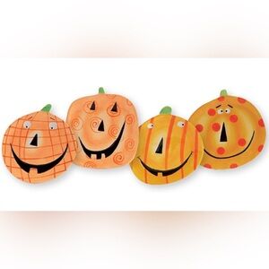 Boston Warehouse Pumpkin Patch Shaped Plate Set of 4